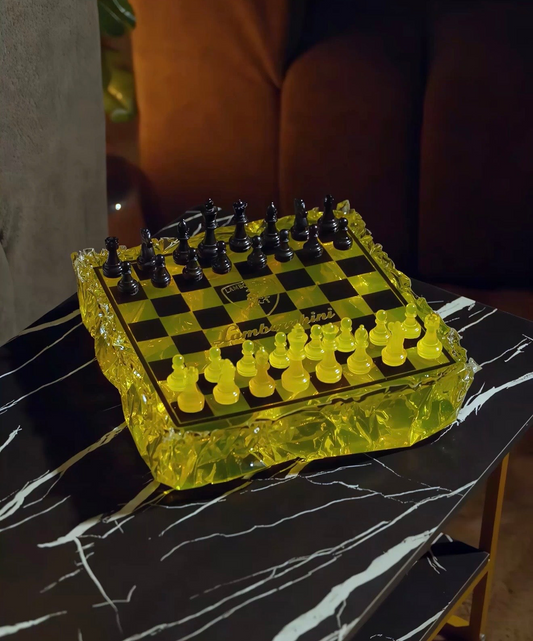 Chess Board Set Lamborghini yellow and black