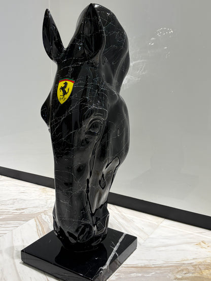 Black Ferrari horse Sculpture - Signature Edition