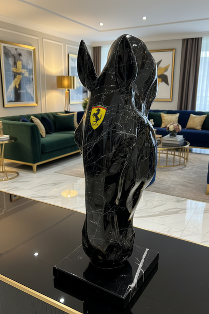 Black Ferrari horse Sculpture - Signature Edition