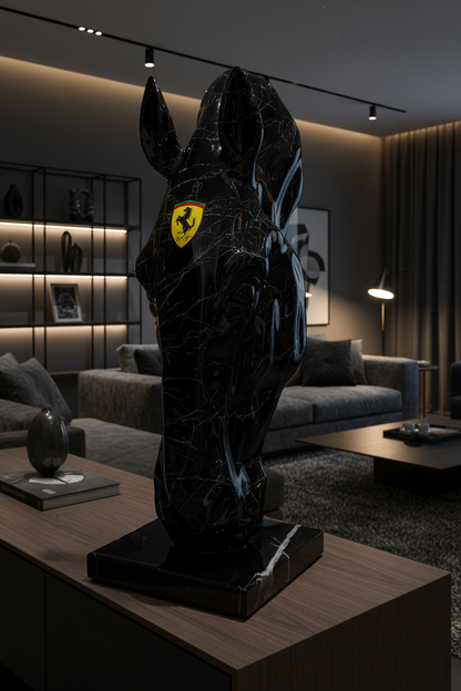Black Ferrari horse Sculpture - Signature Edition