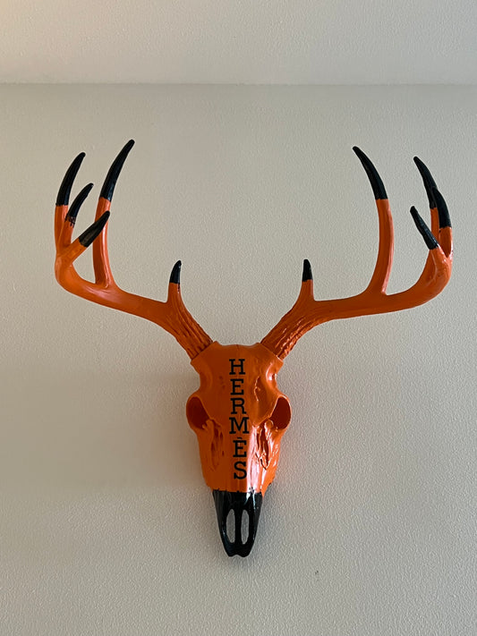 Hermes Deer Head Decor black orange