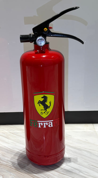 Red Motorsport-Inspired Decorative Fire Extinguisher