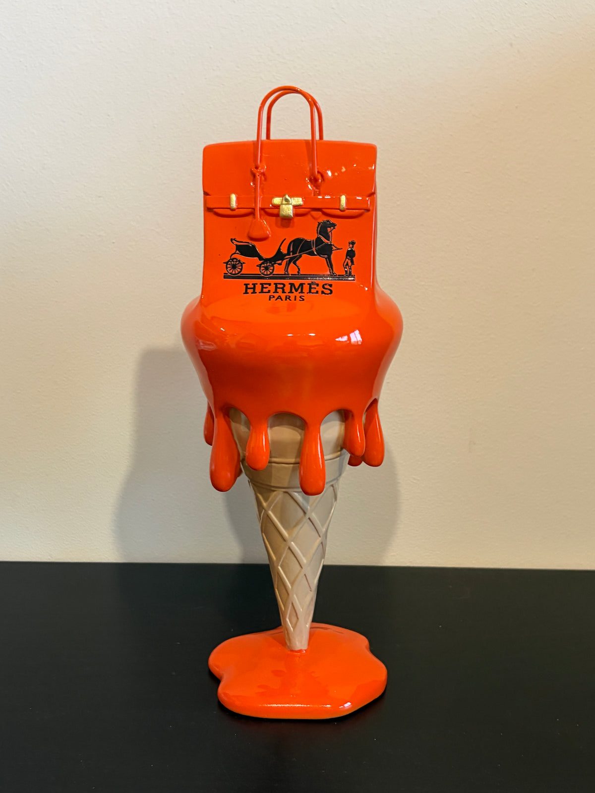 Orange Luxury-Inspired ice cream sculpture