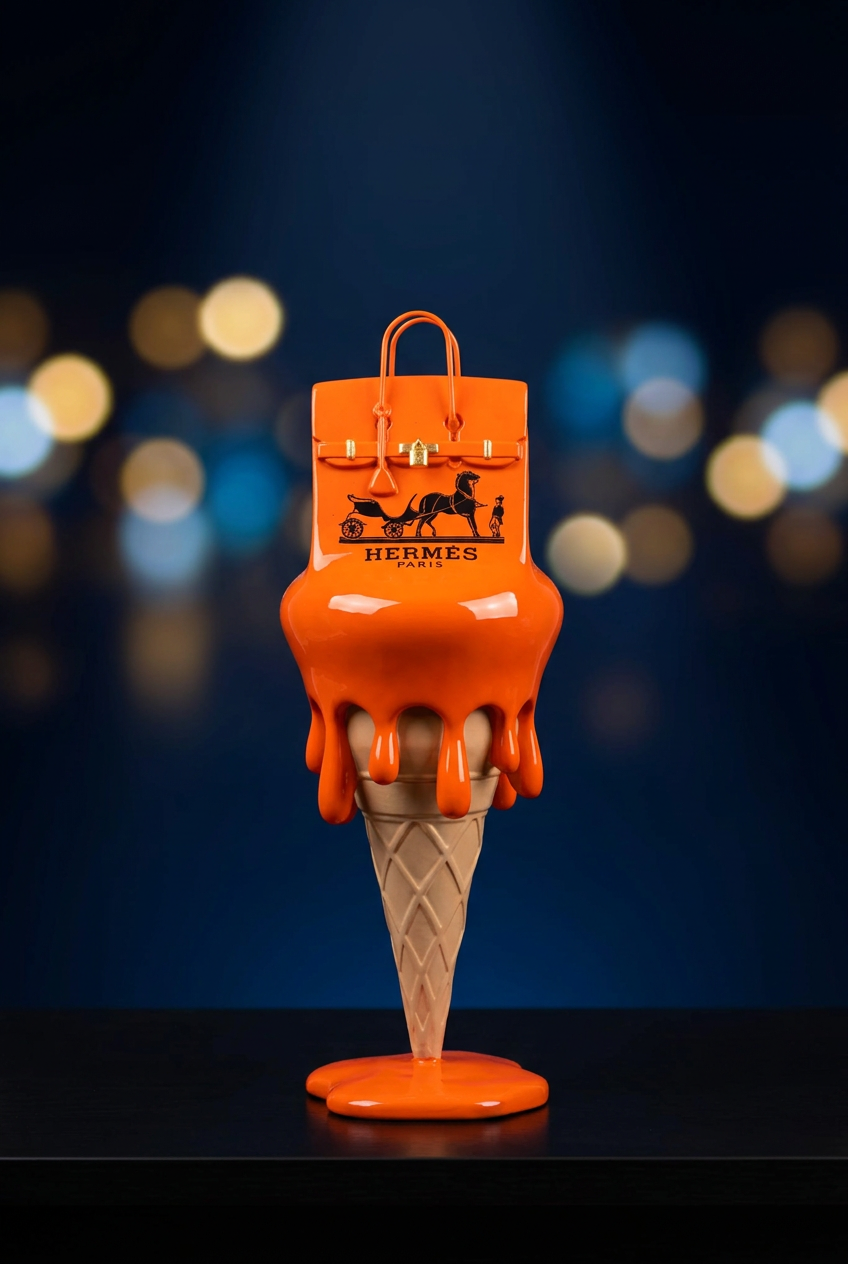 Orange Luxury-Inspired ice cream sculpture