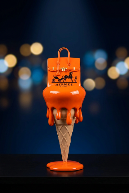 Orange Luxury-Inspired ice cream sculpture