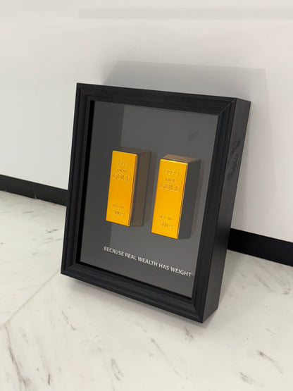 Because Real Wealth Has Weight – Gold Bar Shadow Box Frame