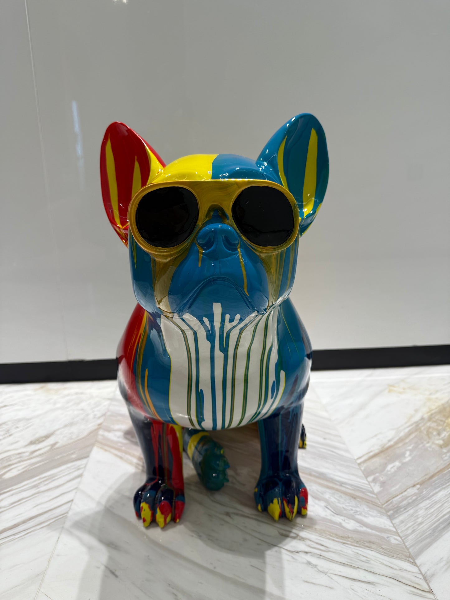 Colorful Dog Sculpture with sunglasses