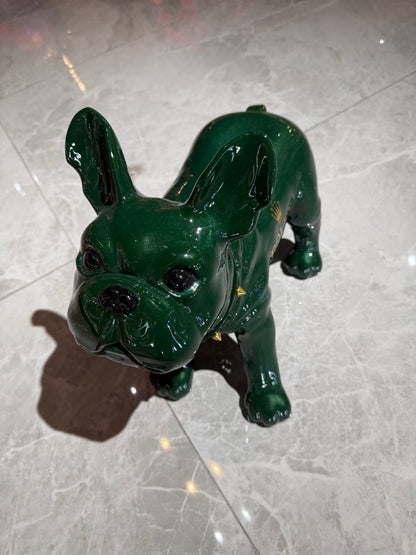 Green Rolex Dog Sculpture – Luxury Loyalty in Art Form