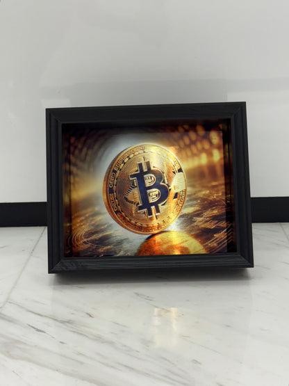 Black Bitcoin Box Frame – The Art of Modern Wealth