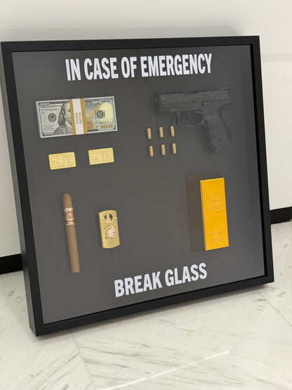 In Case of Emergency Luxury Shadow Box Frame – The Ultimate Statement Piece