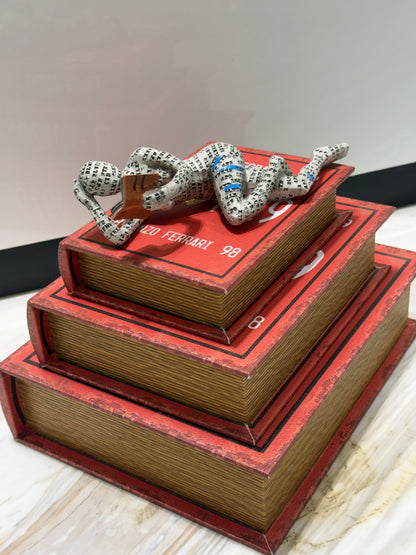 Figure with vintage Racing-Inspired Hidden Storage 3-pieces Book set