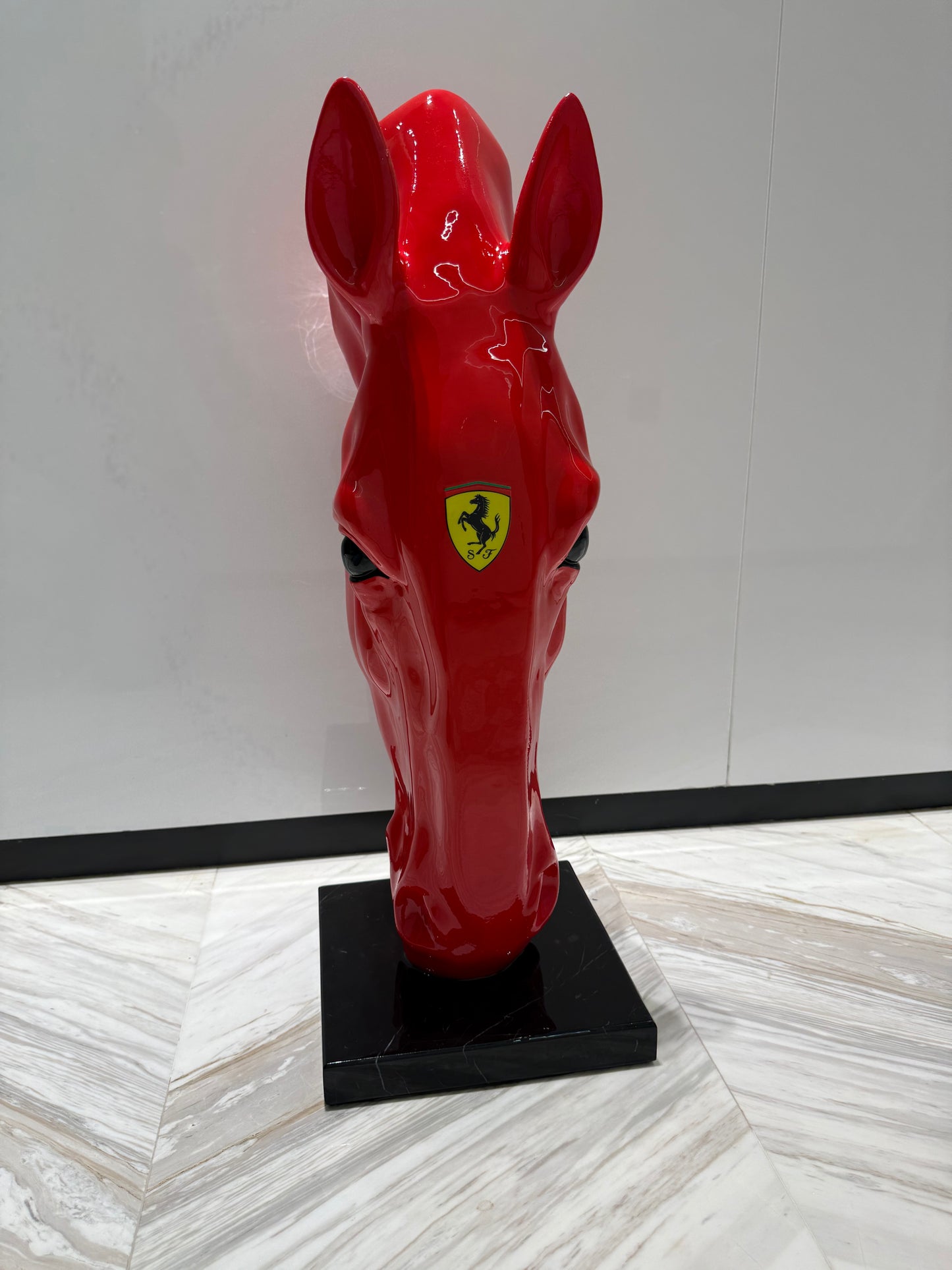 Red Ferrari horse Sculpture - Signature Edition