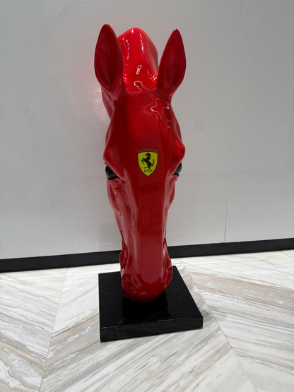 Red Ferrari horse Sculpture - Signature Edition