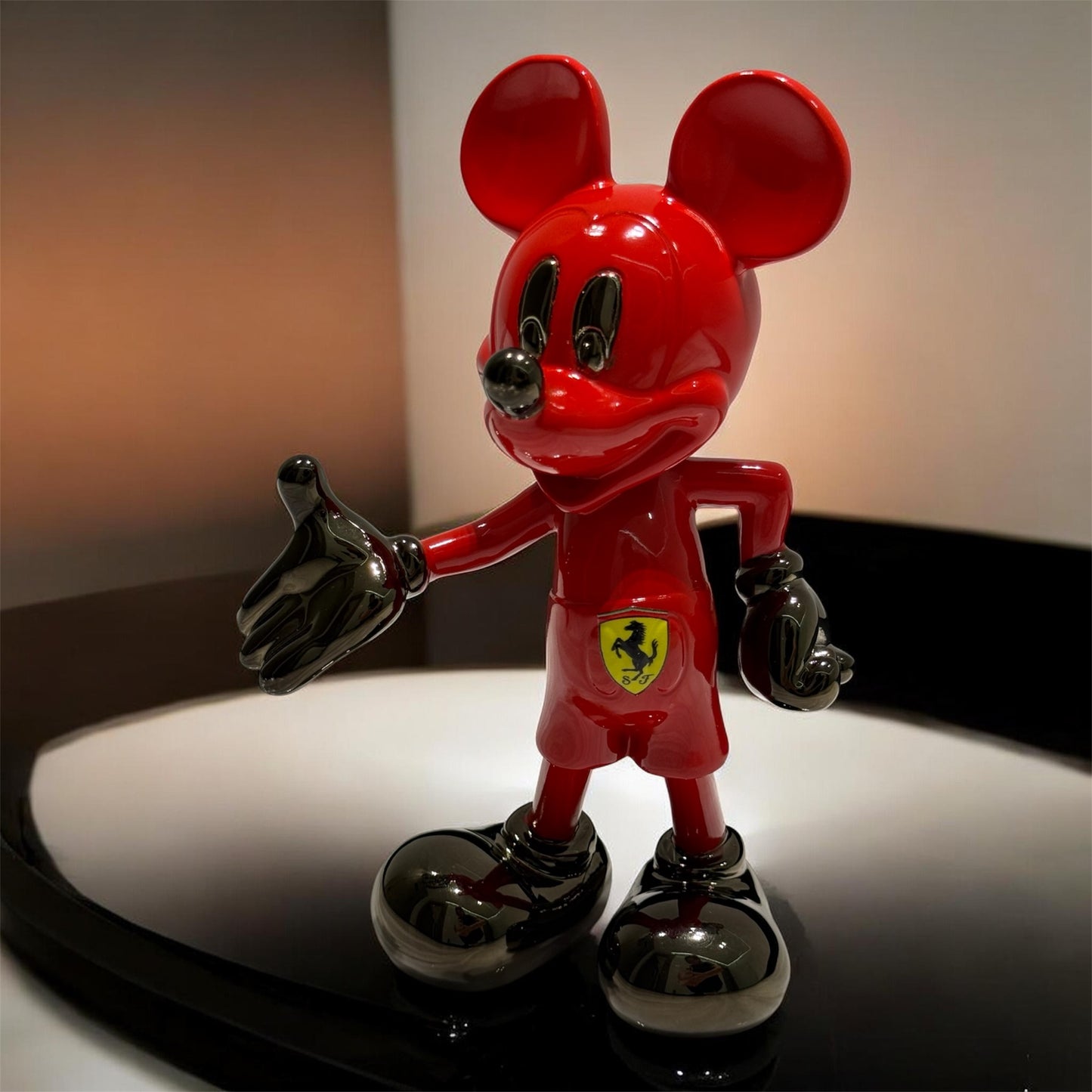 Luxury Red Motorsport Sculpture Supercar Inspired Collectible Art