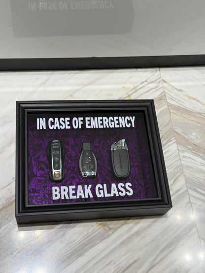 In Case of Emergency – Break Glass Luxury Supercar Key Frame Box