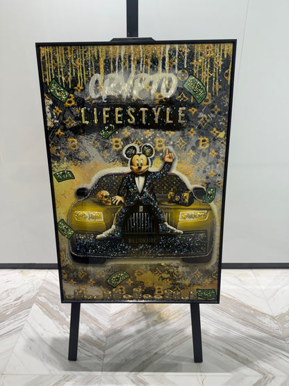 Crypto Lifestyle Bitcoin and Dollar Art Frame