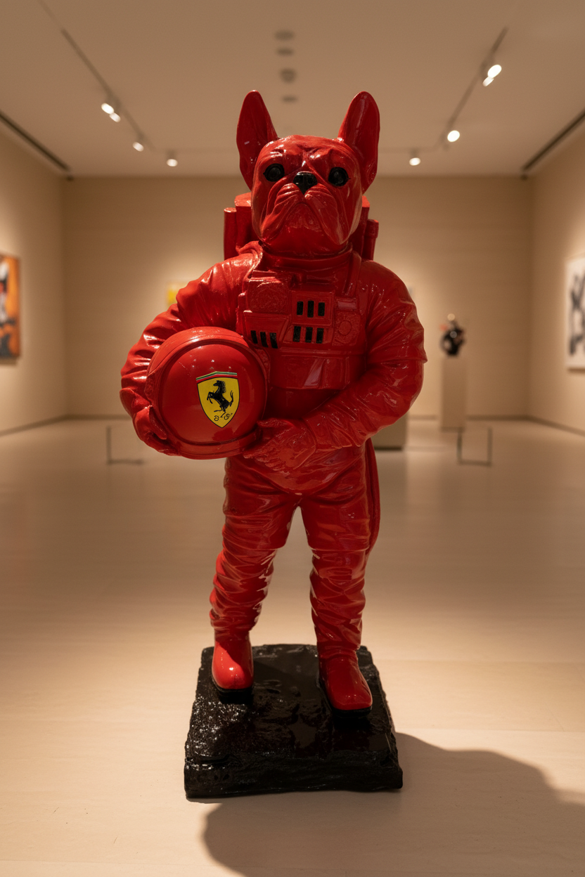 Ferrari Astronaut Bulldog Sculpture - unique Edition