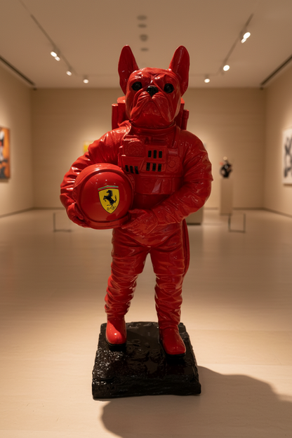 Ferrari Astronaut Bulldog Sculpture - unique Edition