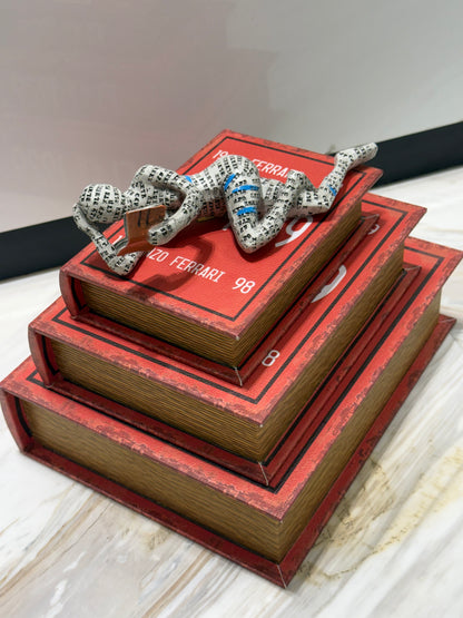 Figure with vintage Racing-Inspired Hidden Storage 3-pieces Book set