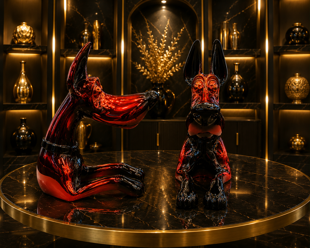 Dog Sculpture with Designer Accents