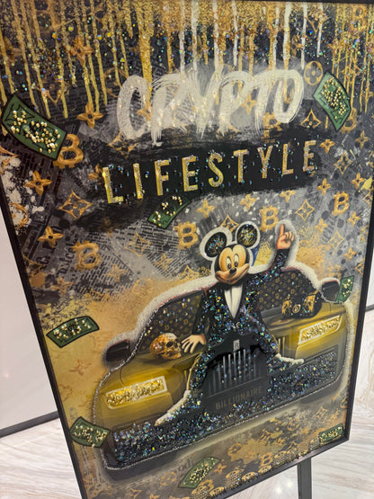 Crypto Lifestyle Bitcoin and Dollar Art Frame