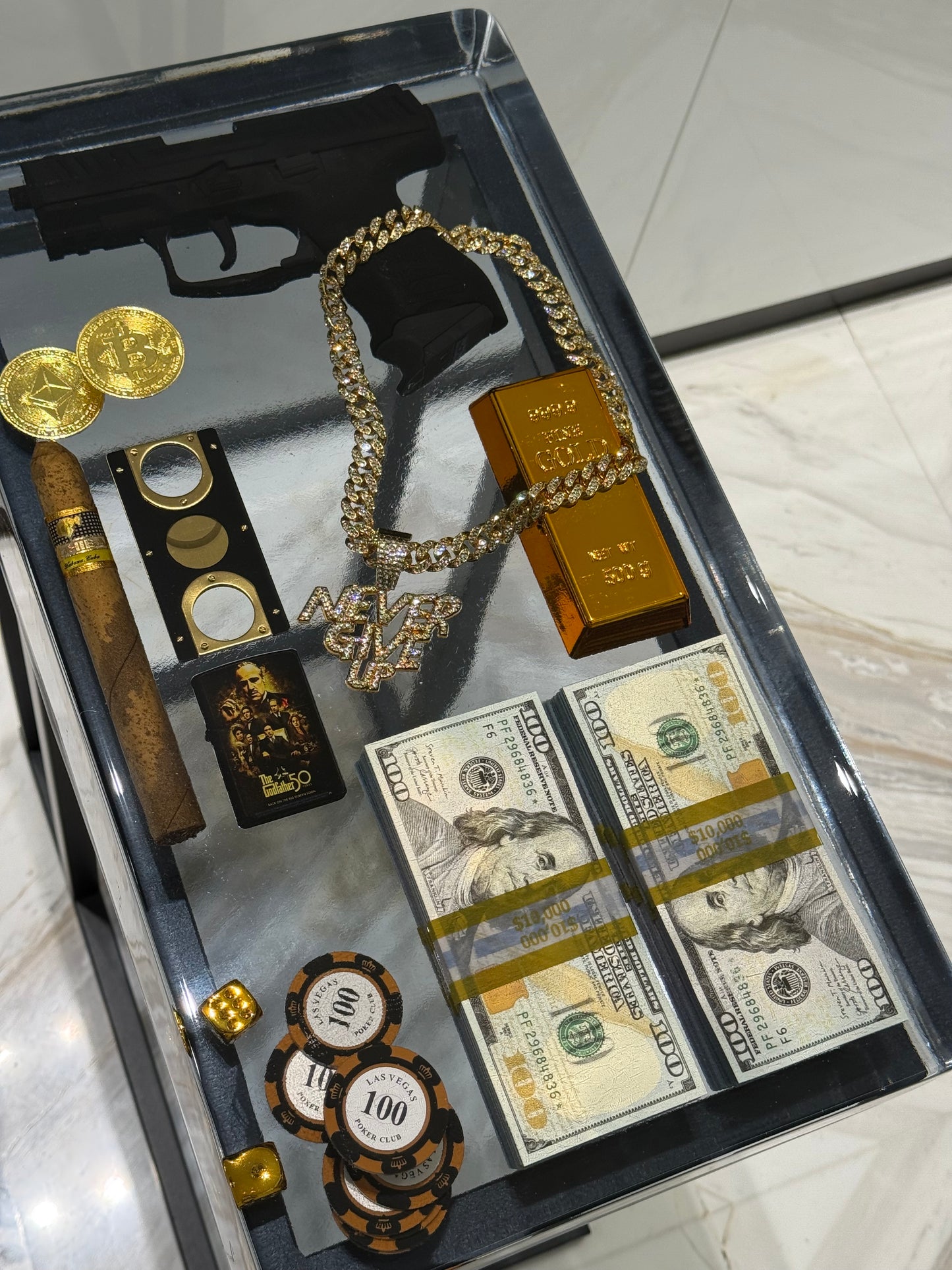 Luxury Underworld Edition Side Table - The Ultimate Statement of Power & Wealth