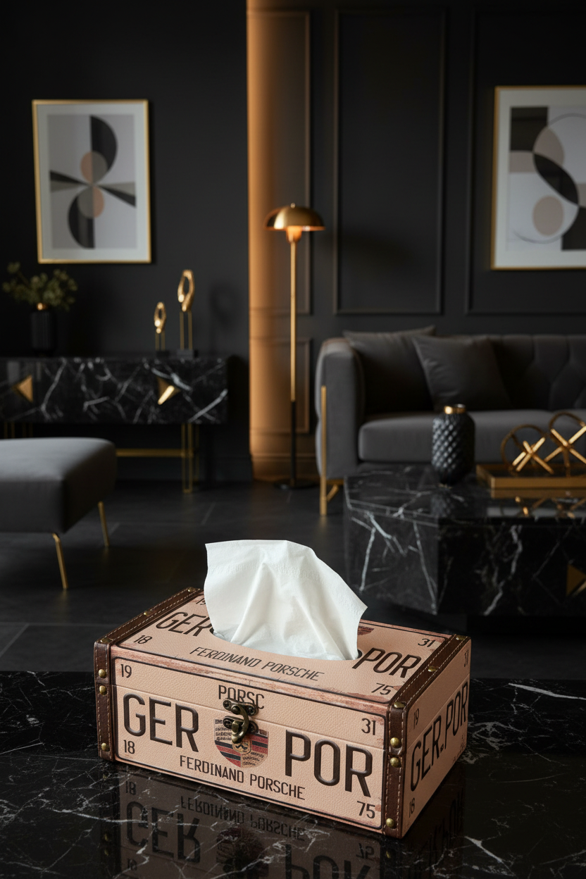 Porsche-Inspired Luxury Tissue Box – Where Performance Meets Interior Style