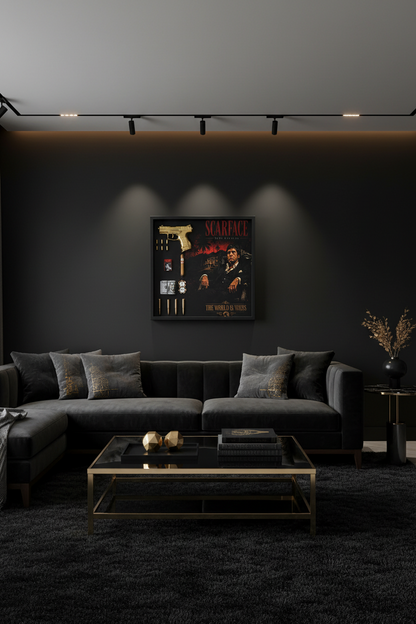 Scarface-Inspired Luxury Box Frame – “The World Is Yours”