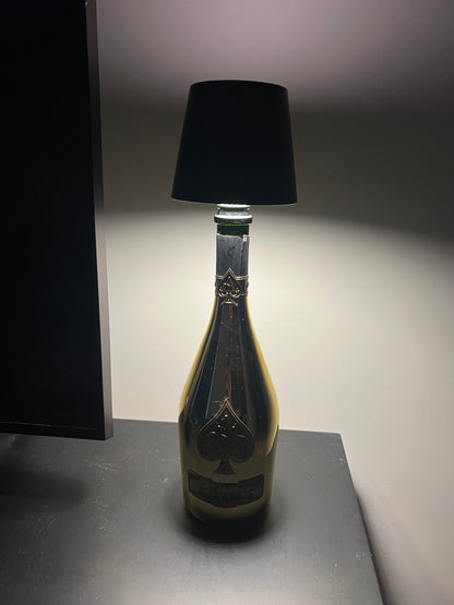 Black Bottle Lamp ACE Champagne Gold