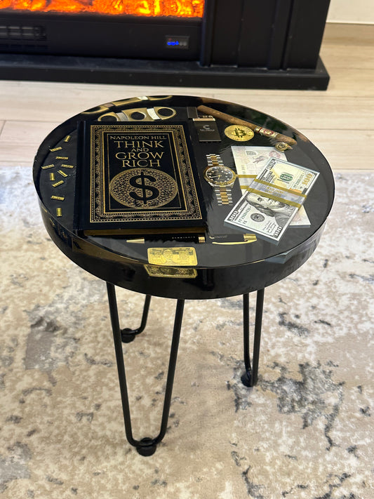 Think and Grow rich book Side Table Black