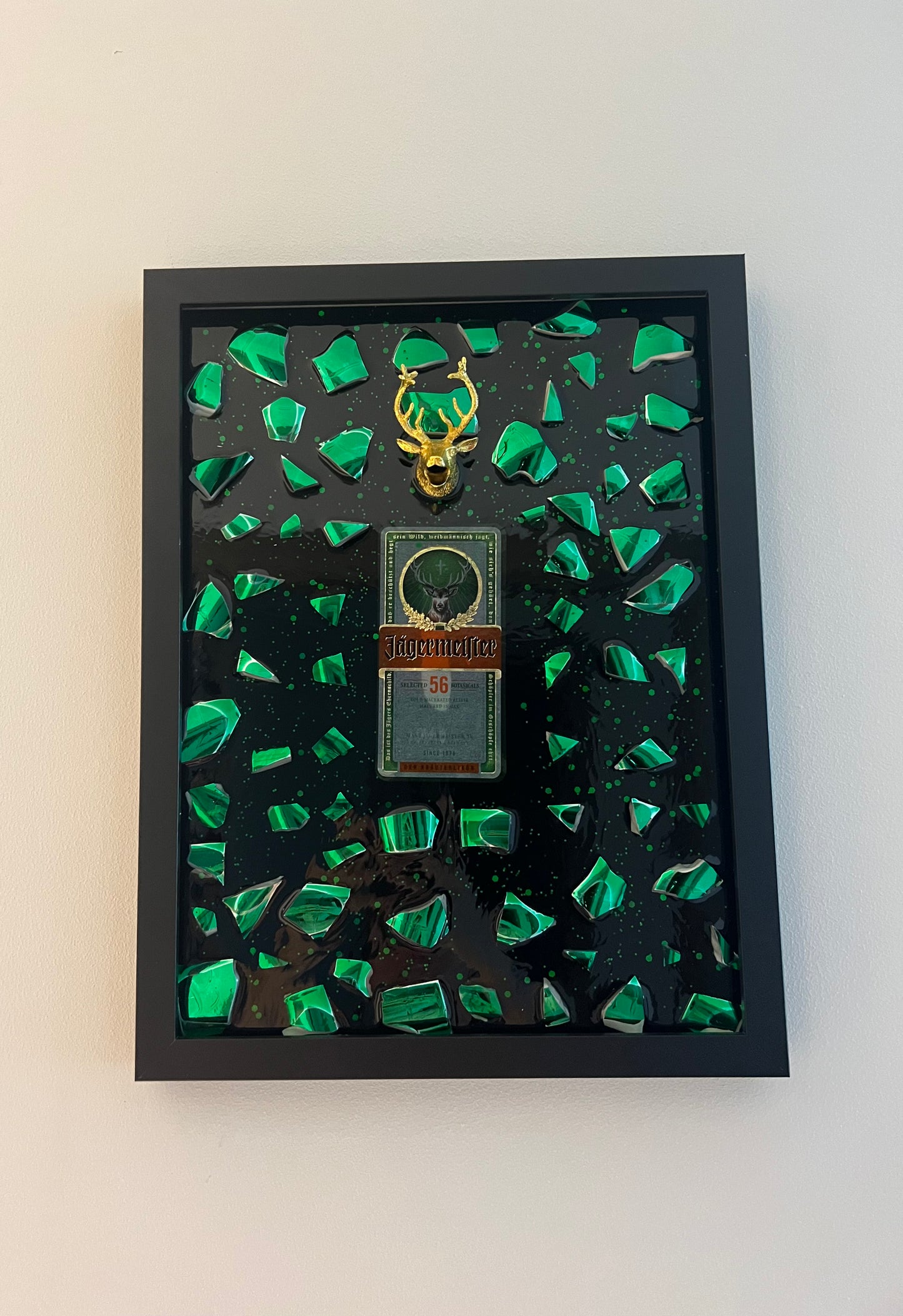 Jägermeister Broken Bottle Frame Art