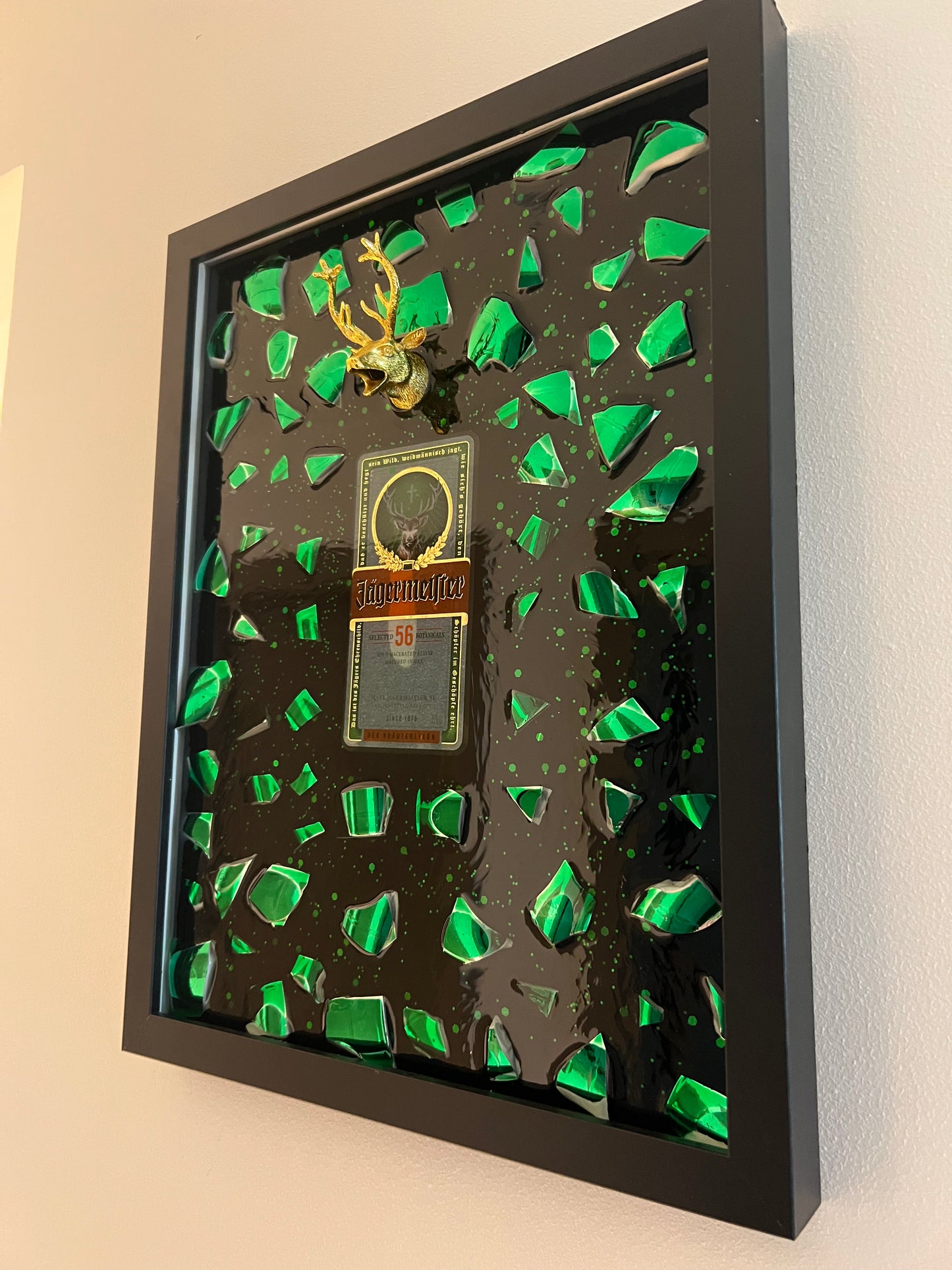 Jägermeister Broken Bottle Frame Art