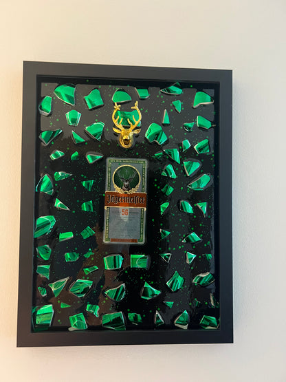 Jägermeister Broken Bottle Frame Art