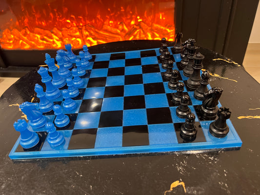 Chess Board Set Game blue and black