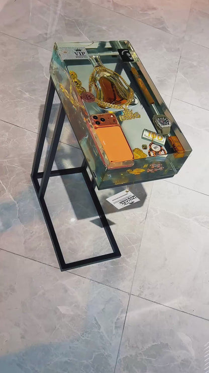 Luxury Lifestyle Handcrafted Resin Side Table