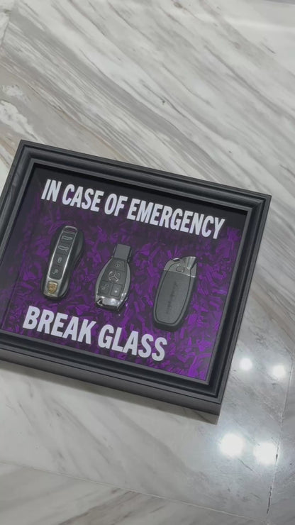 In Case of Emergency – Break Glass Luxury Supercar Key Frame Box