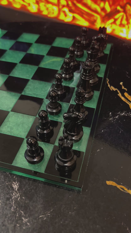 Chess Board Set Game green and black