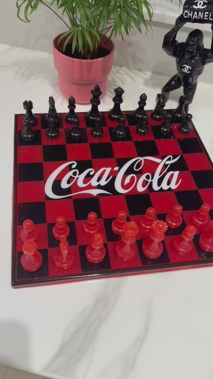 Chess Board Set Coca Cola Game red and black