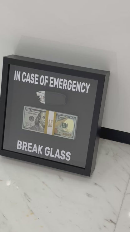 In Case of Emergency Box Frame – Lamborghini Key & Luxury Cash Stack
