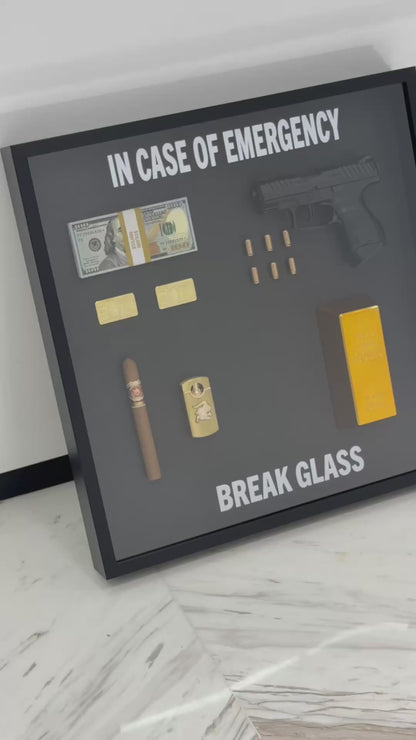 In Case of Emergency Luxury Shadow Box Frame – The Ultimate Statement Piece