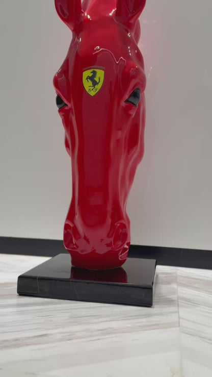 Red Ferrari horse Sculpture - Signature Edition
