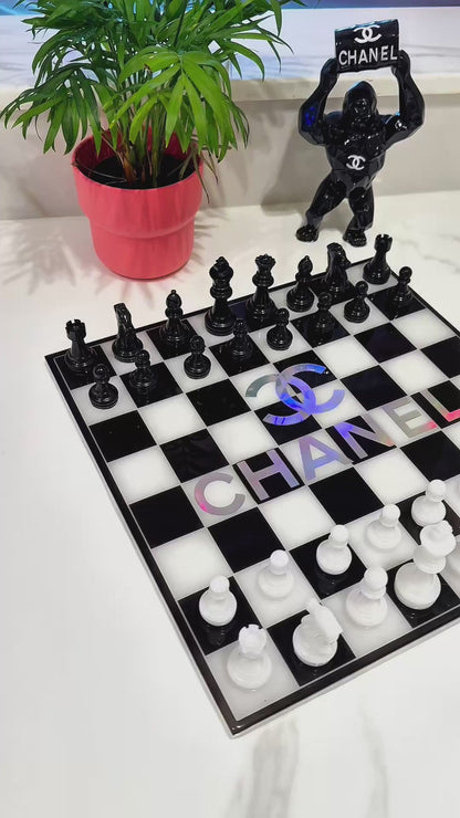 Chess Board Set Chanel Game white and black