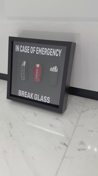 In Case of Emergency Box Frame – Ferrari, Lamborghini & Porsche Keys